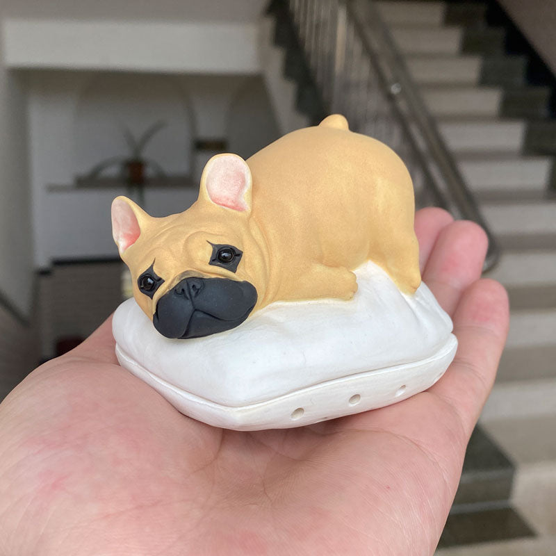 Ceramic French Bulldog Incense Burner