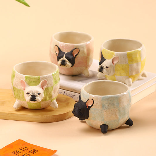 Handmade French Bulldog Ceramic Cup