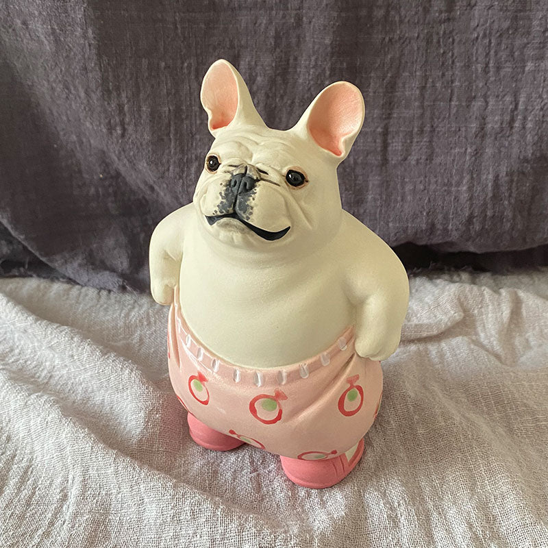 Funny French Bulldog Handmade Ceramic Ornaments 